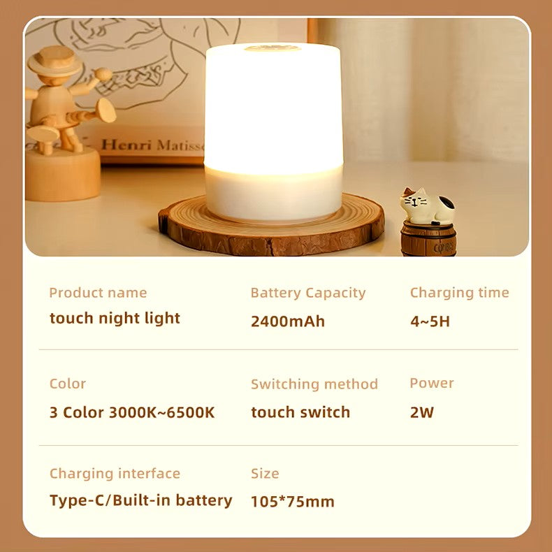 Glowrie Ambient Night Light – Soft Touch Lamp for Kids, Reading & Relaxing Nights