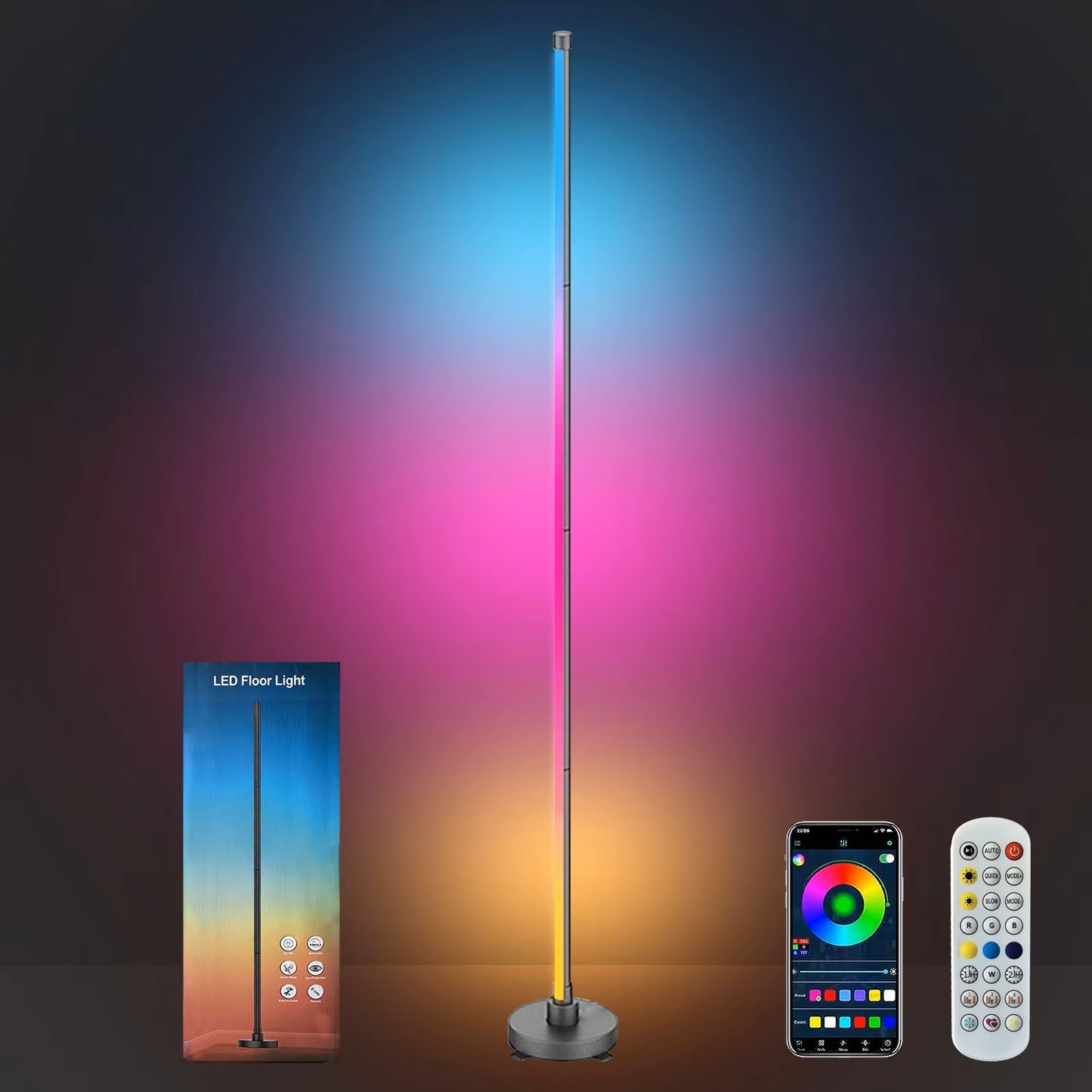 Glowrie Smart Corner Glow Lamp – RGBIC Color-Changing Light with App & Music Sync
