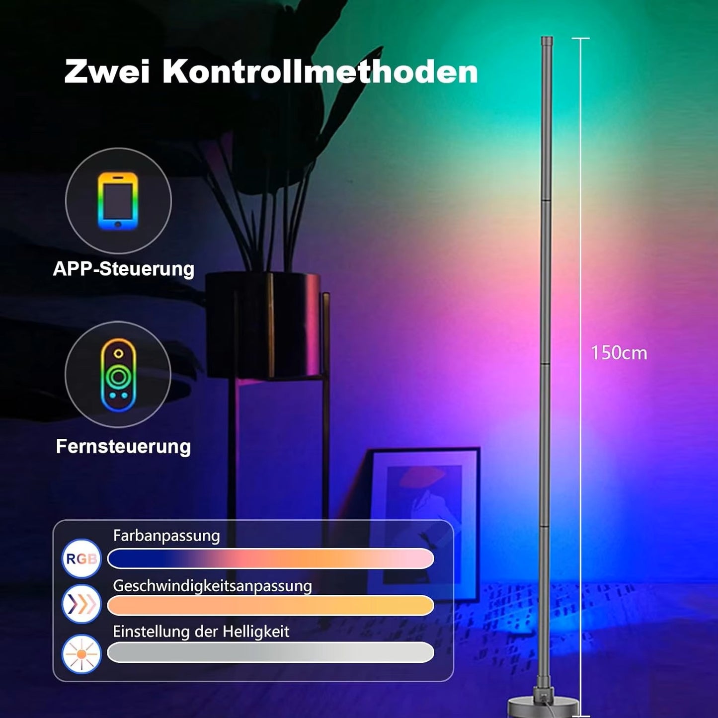 Glowrie Smart Corner Glow Lamp – RGBIC Color-Changing Light with App & Music Sync
