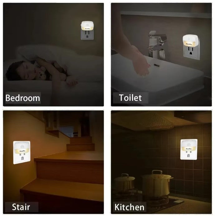 Glowrie Plug-In LED Night Light with Motion Sensor – Dimmable Wall Lamp for Bedroom, Bathroom, Hallway & Kids Room