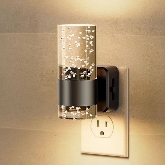 Glowrie Adjustable Wall Plug-In Night Light product image showing soft led with auto sensor & 0–100lm dimming
